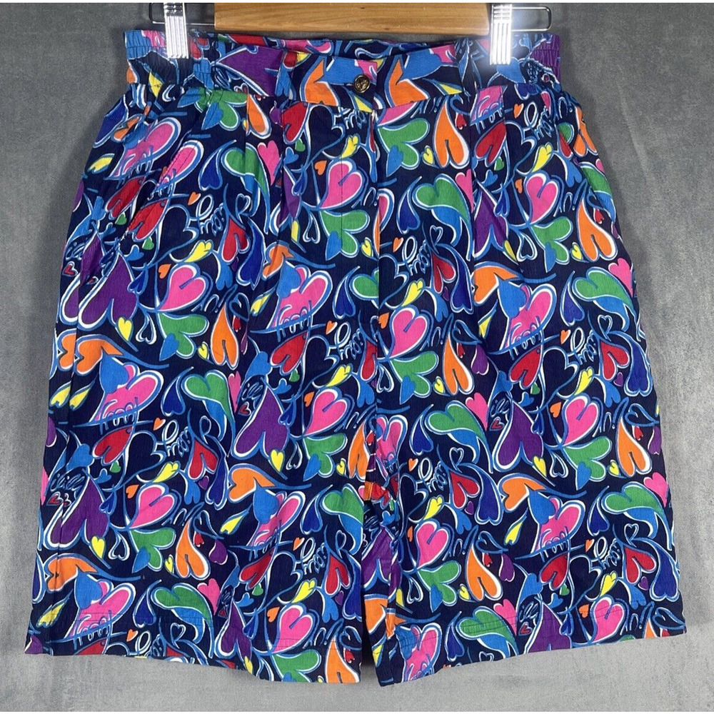 Lilly Pulitzer Corduroy Shorts Wild Artâ Colorful Hearts Size 12